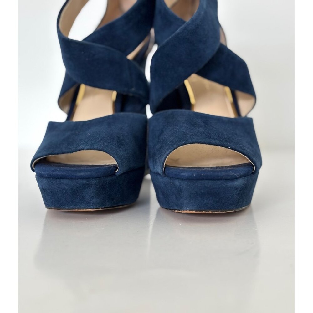 Jessica Simpson Heels 51/2 Suede Platform Chunky Block Y2K Night Out Studio 54 - Picture 8 of 15